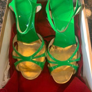 Christian Louboutin Authentic NOEUDETTE 100 Patent Fluo Green Size 38